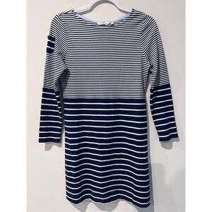 Nautical Vineyard Vines Navy Blue White Striped Cotton‎ T-Shirt Dress XS Preppy